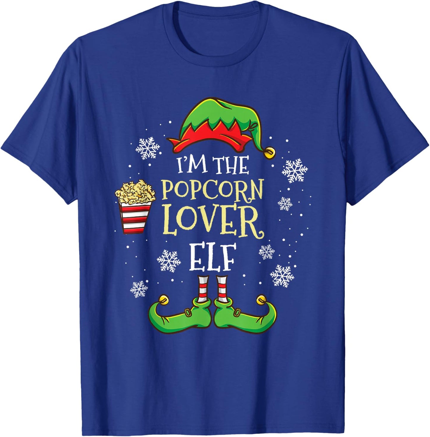 Im The Popcorn Lover Elf Christmas T-Shirt - T-Shirt | Royal