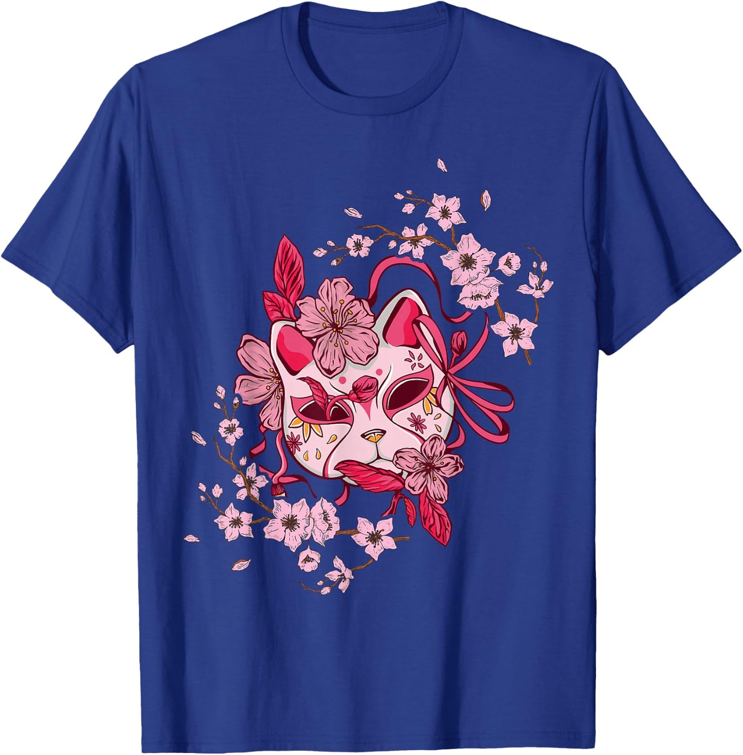 Sakura Tree Japanese Mask Cherry Pink Flower Blossom T-Shirt - T-Shirt | Royal