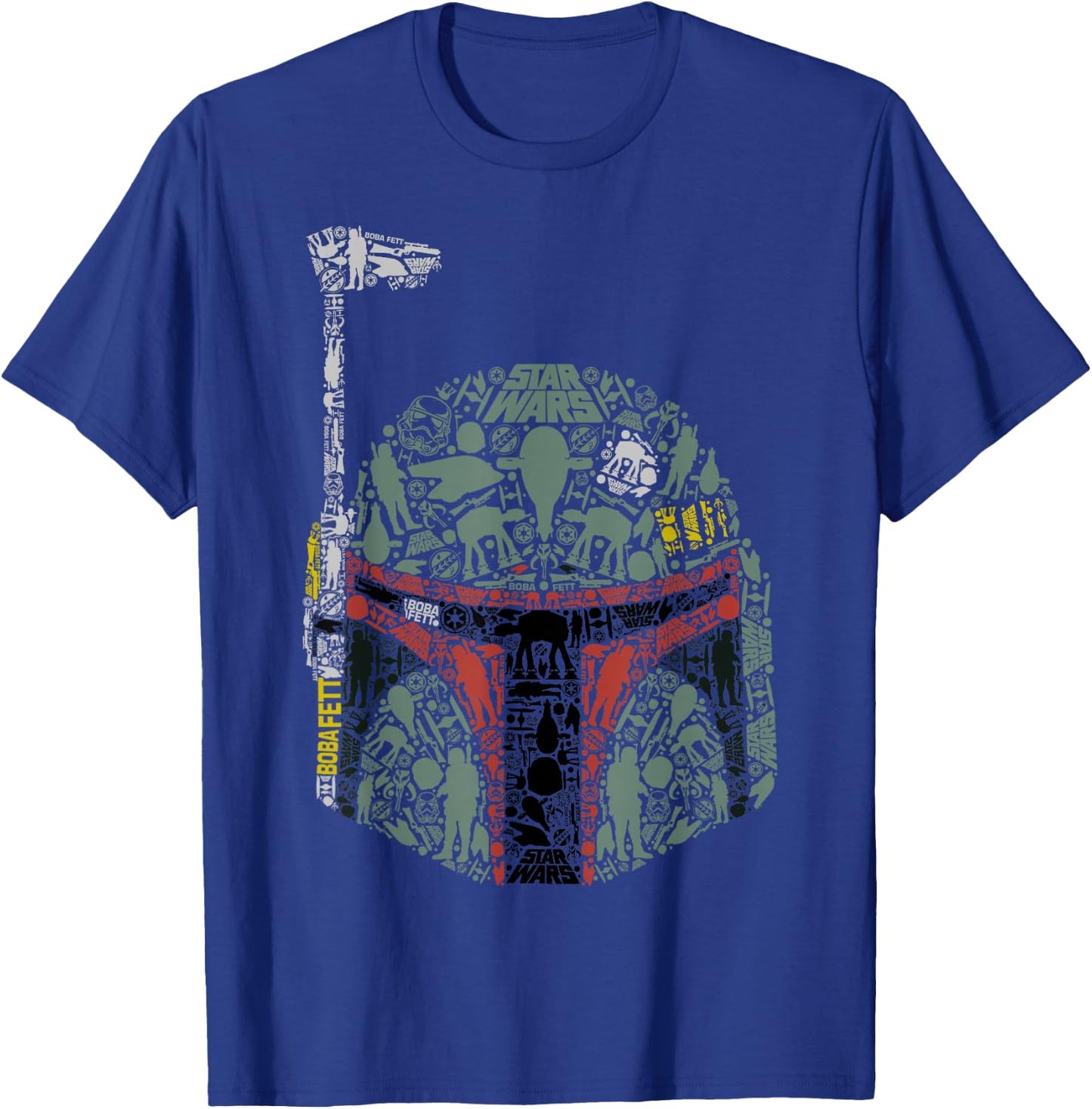 Star Wars Boba Fett Silhouette Helmet Fill Graphic T-Shirt - T-Shirt | Royal