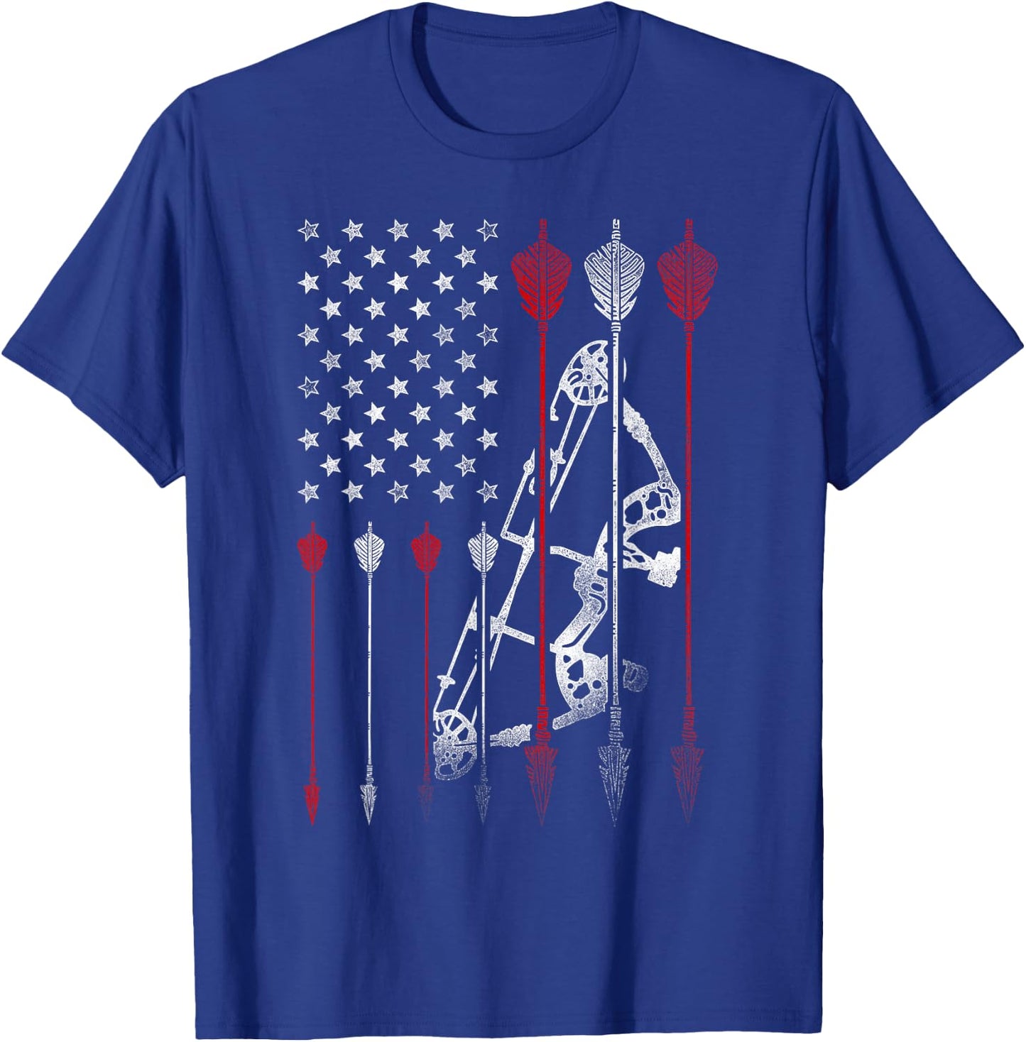 Archery Archer Usa American Flag Vintage Arrow Compound Bow T-Shirt - T-Shirt | Royal
