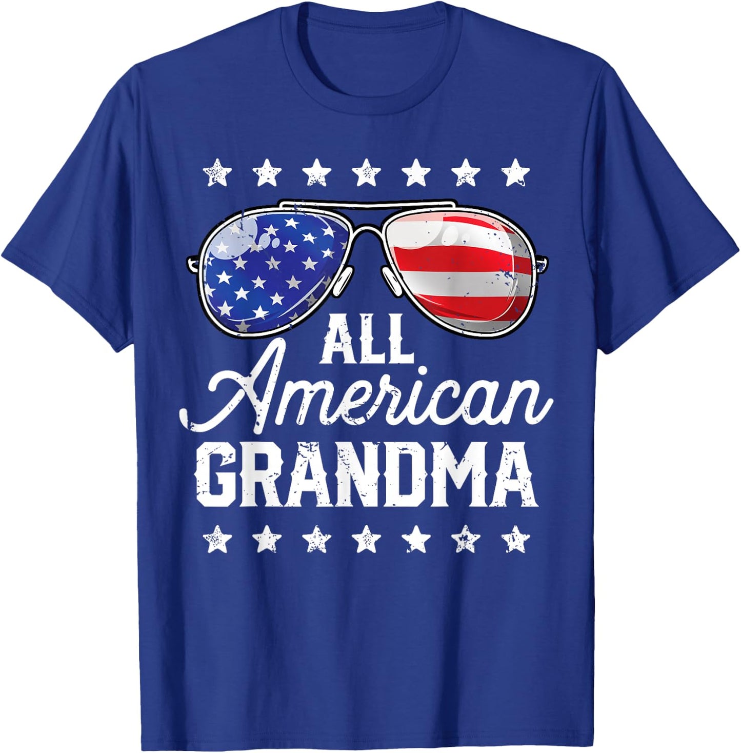 All American Grandma 4th of July Family Matching Sunglasses T-Shirt - T-Shirt | Royal
