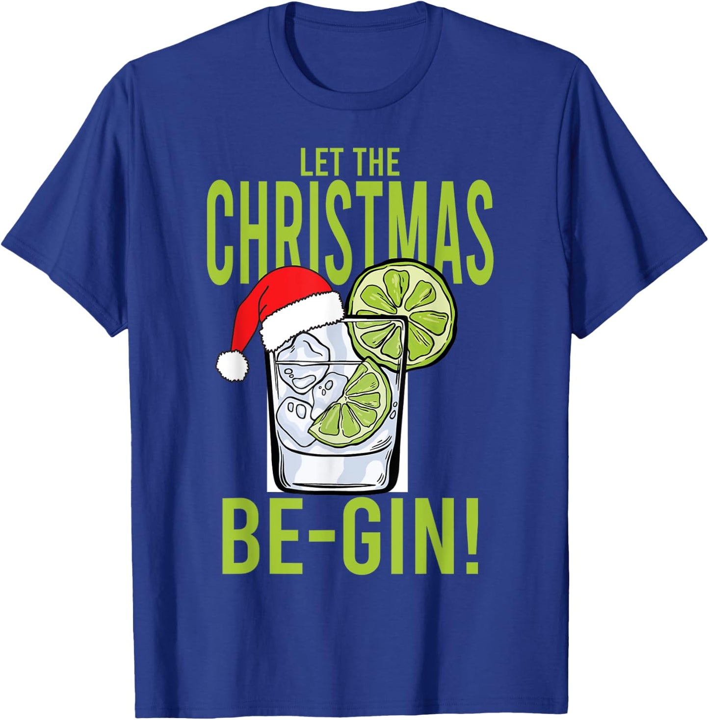 Party tipsy drunk Santa Claus hat costume beer Christmas T-Shirt - T-Shirt | Royal