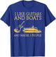 I Like Guitars And Boats And Maybe 3 People T-Shirt - T-Shirt | Royal