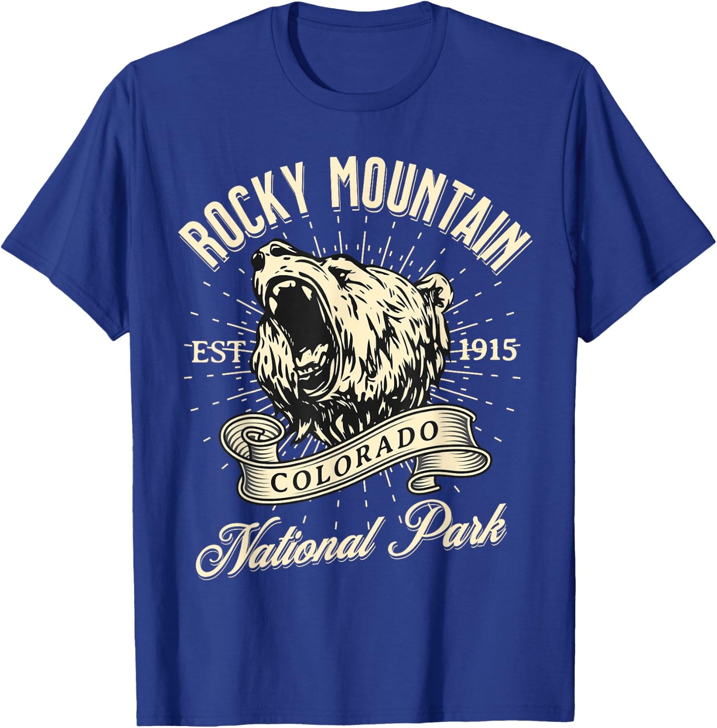 Rocky Mountain National Park Colorado Bear Hike Outdoors T-Shirt - T-Shirt | Royal