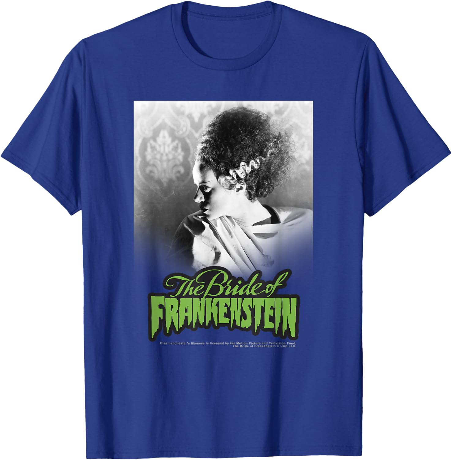 Universal Monsters Bride of Frankenstein Contrast Poster T-Shirt - T-Shirt | Royal