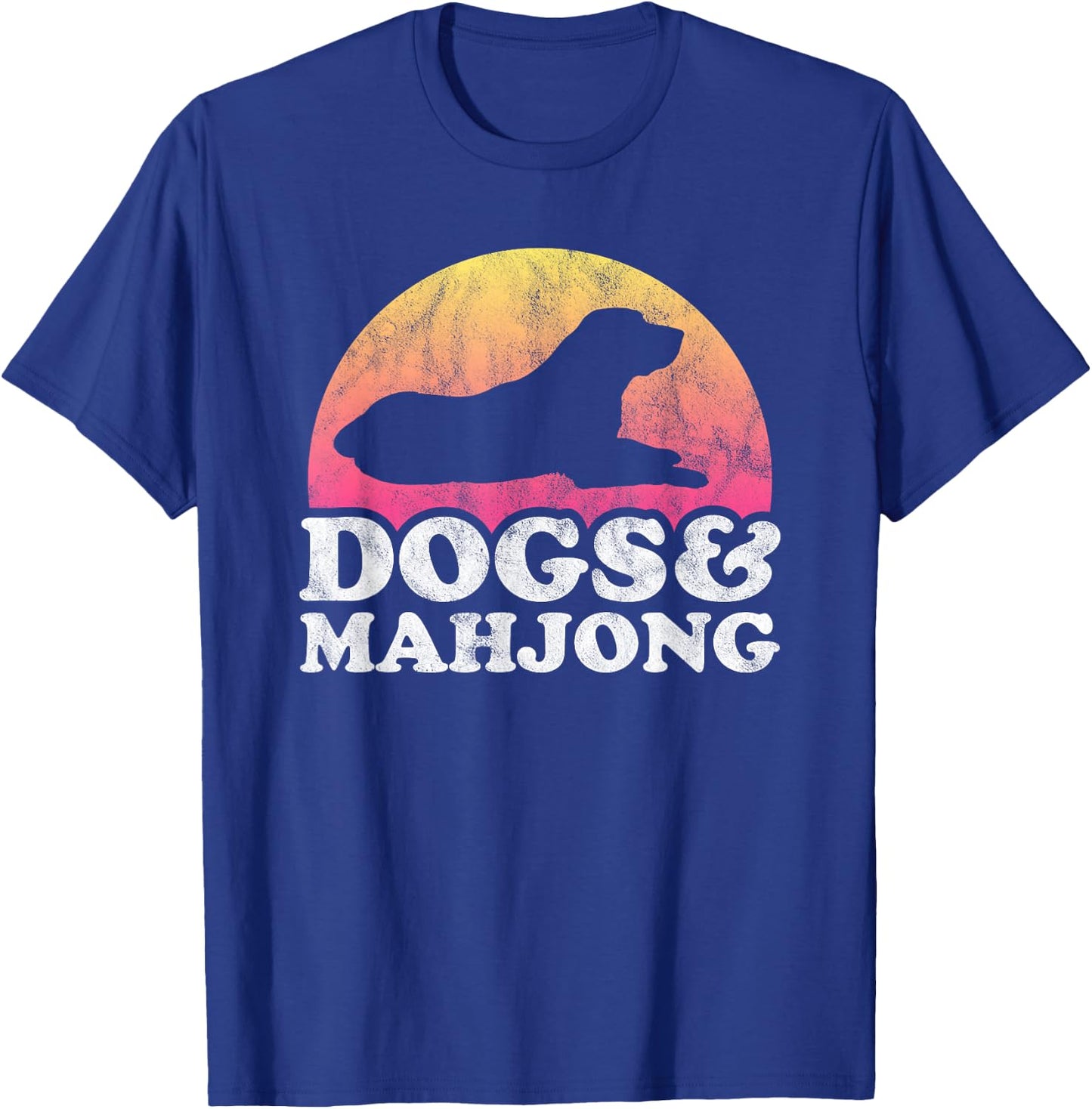 Dogs and Mahjong Men's or Women's Dog T-Shirt - T-Shirt | Royal