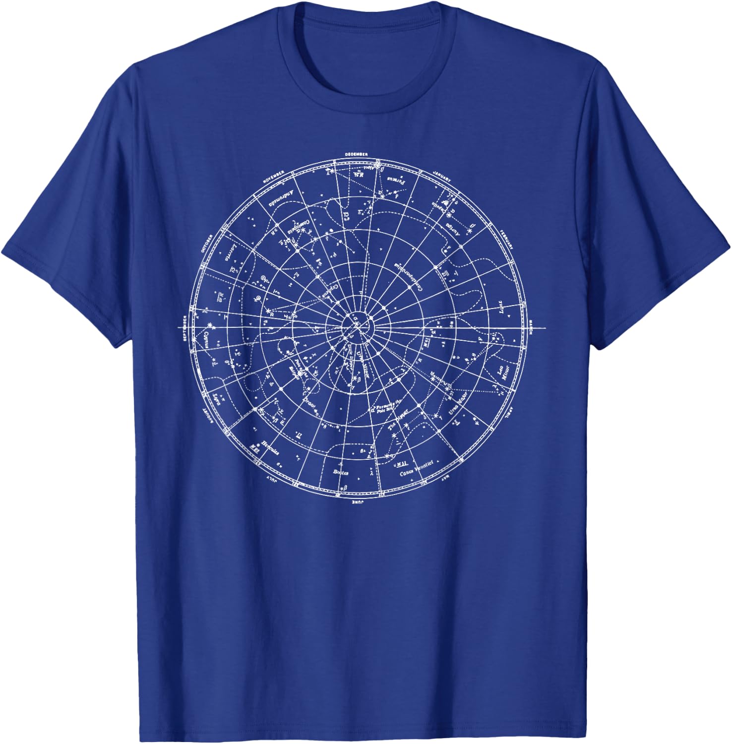 Vintage Diagram Star Chart Map Night Sky Blueprint Space T-Shirt - T-Shirt | Royal