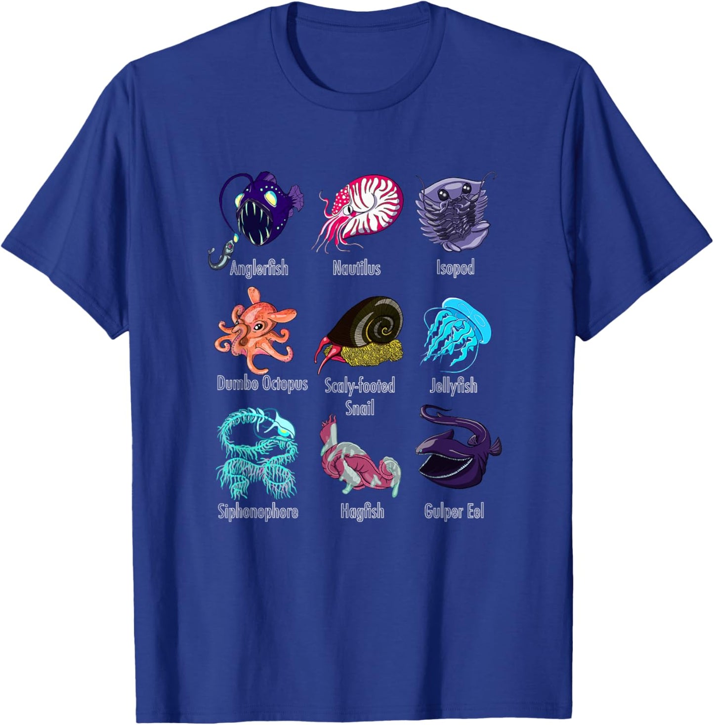 Marine Biology Deep Sea Creatures T-Shirt - T-Shirt | Royal
