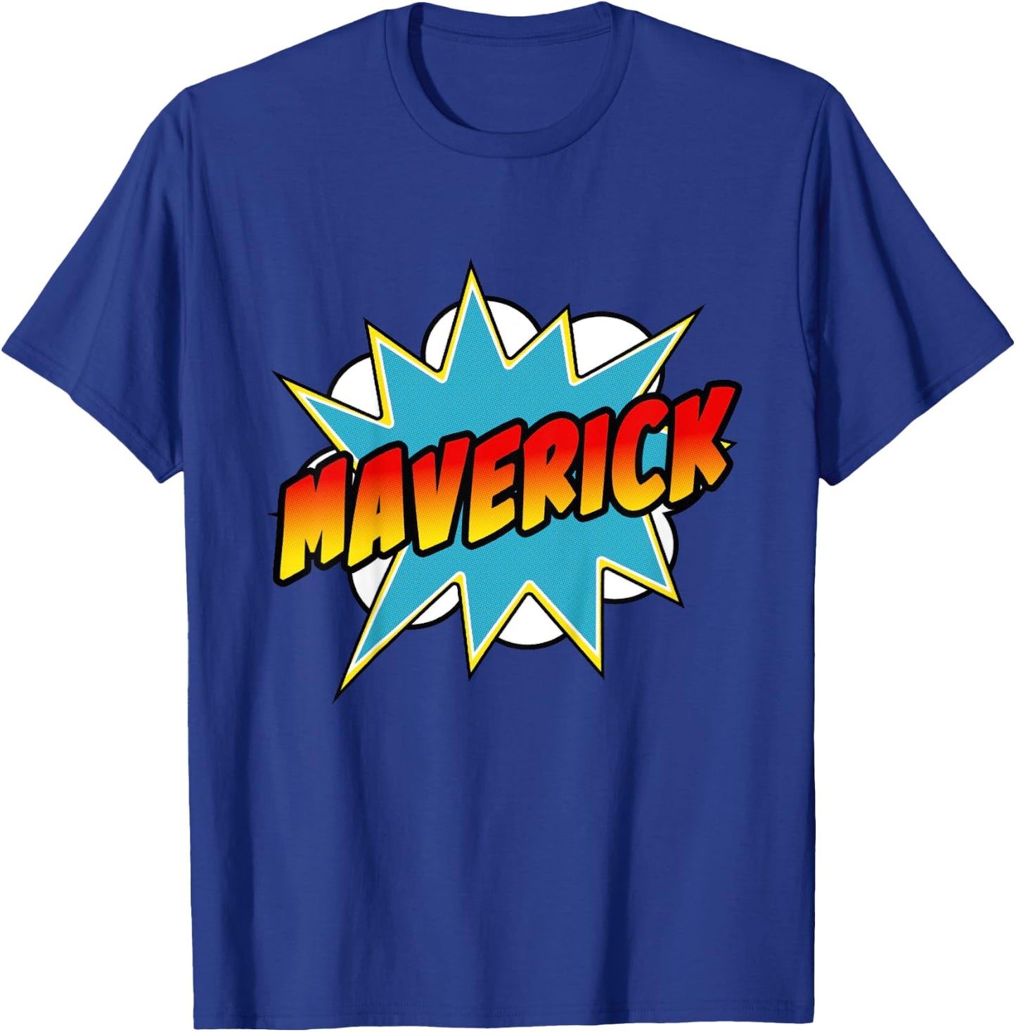 Kids Boys Maverick Comic Book Superhero Name T-Shirt - T-Shirt | Royal