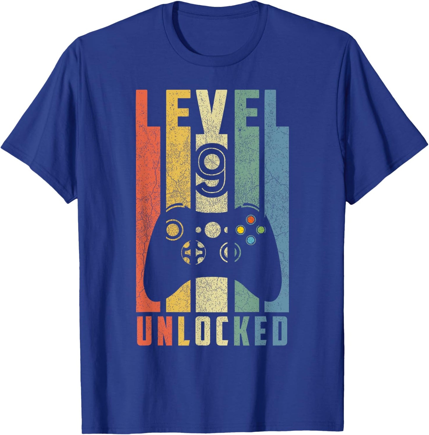 Level 9 Unlocked 9th Video Gamer Birthday Boy Gifts T-Shirt - T-Shirt | Royal