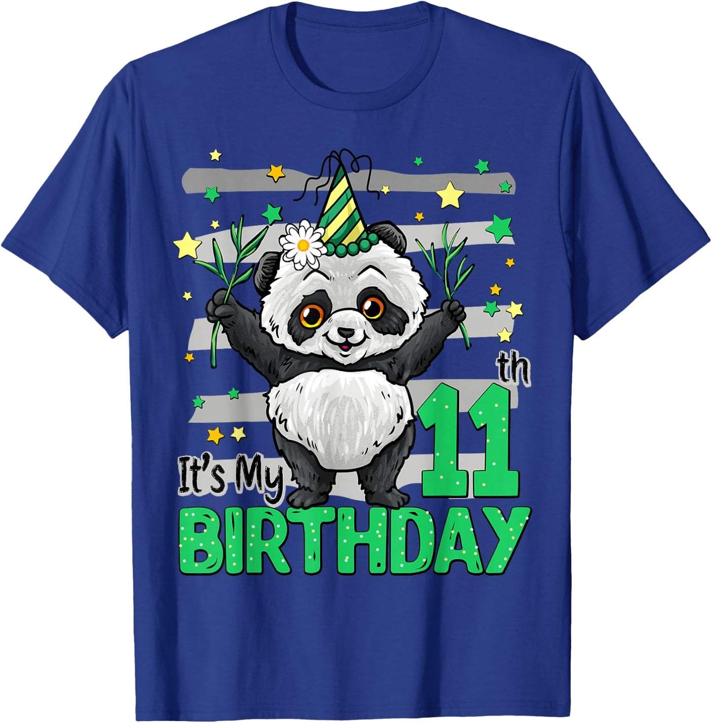 11 Year Old Panda 11th Birthday Girl Boy Panda Birthday T-Shirt - T-Shirt | Royal