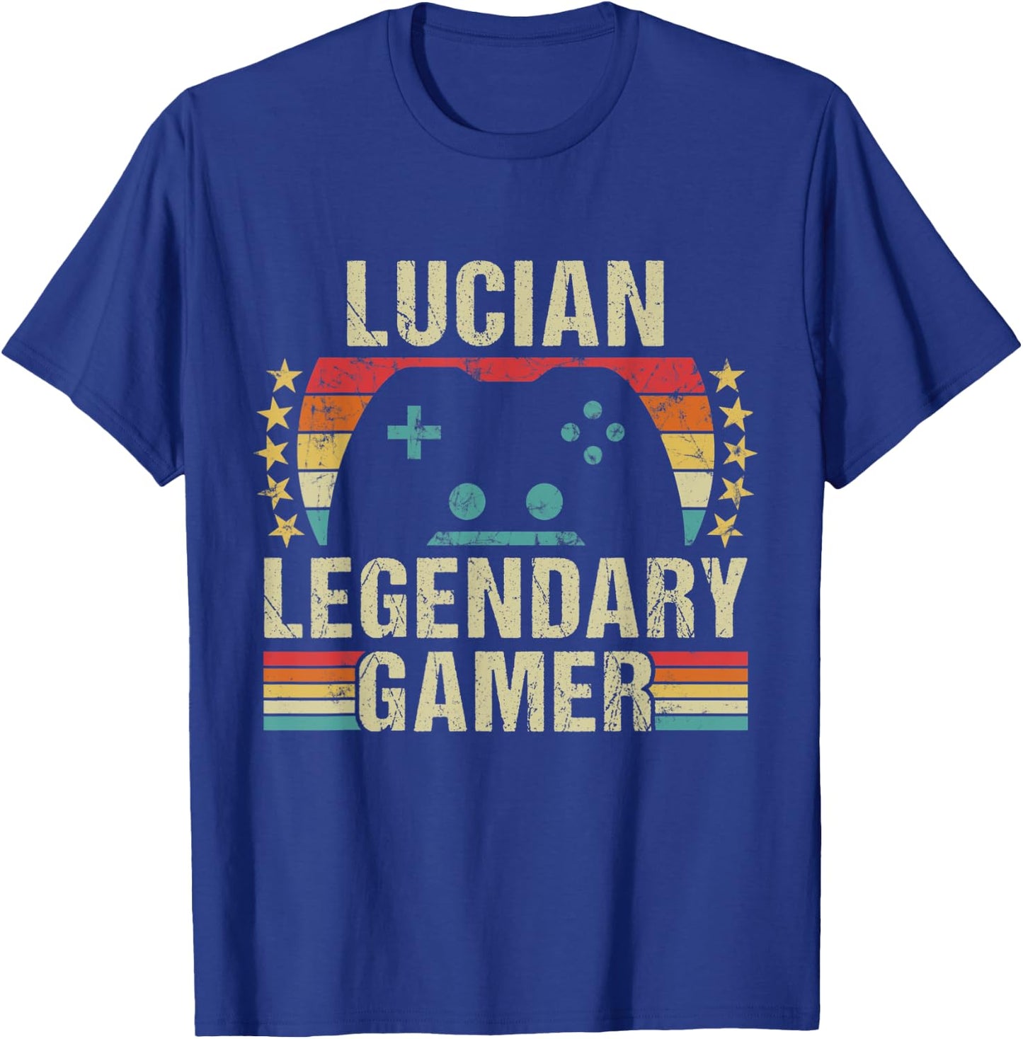 Lucian Gamer Retro Gaming Vintage Game Personalized 70s T-Shirt - T-Shirt | Royal