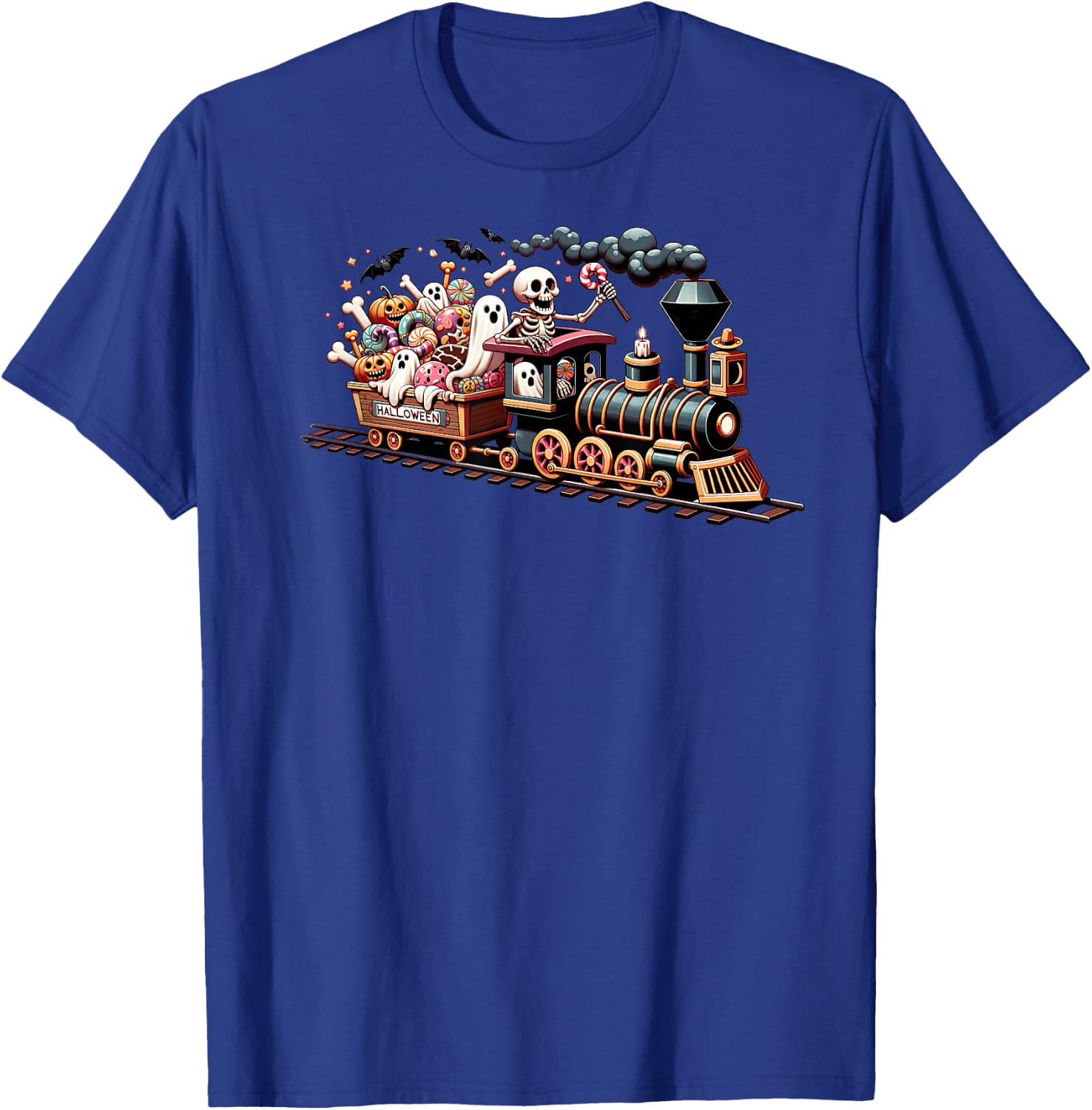 Cute Halloween Haunted Train For Kids and Halloween Lovers T-Shirt - T-Shirt | Royal