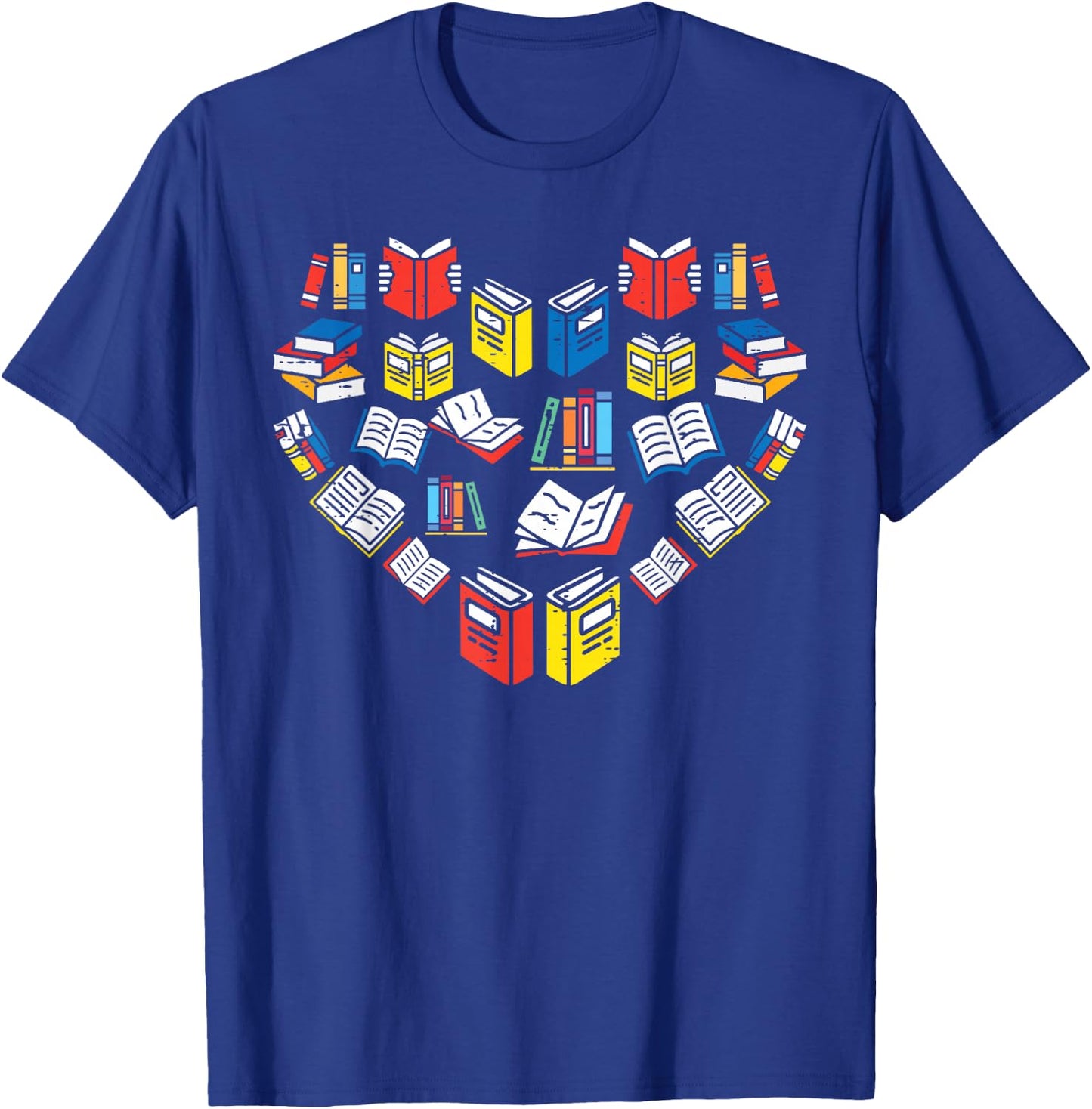 Books Heart Love Reading Teacher Librarian Bookworm Women T-Shirt - T-Shirt | Royal