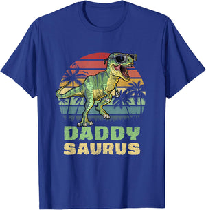 Daddysaurus T Rex Dinosaur Daddy Saurus Family Matching T-Shirt - T-Shirt | Royal