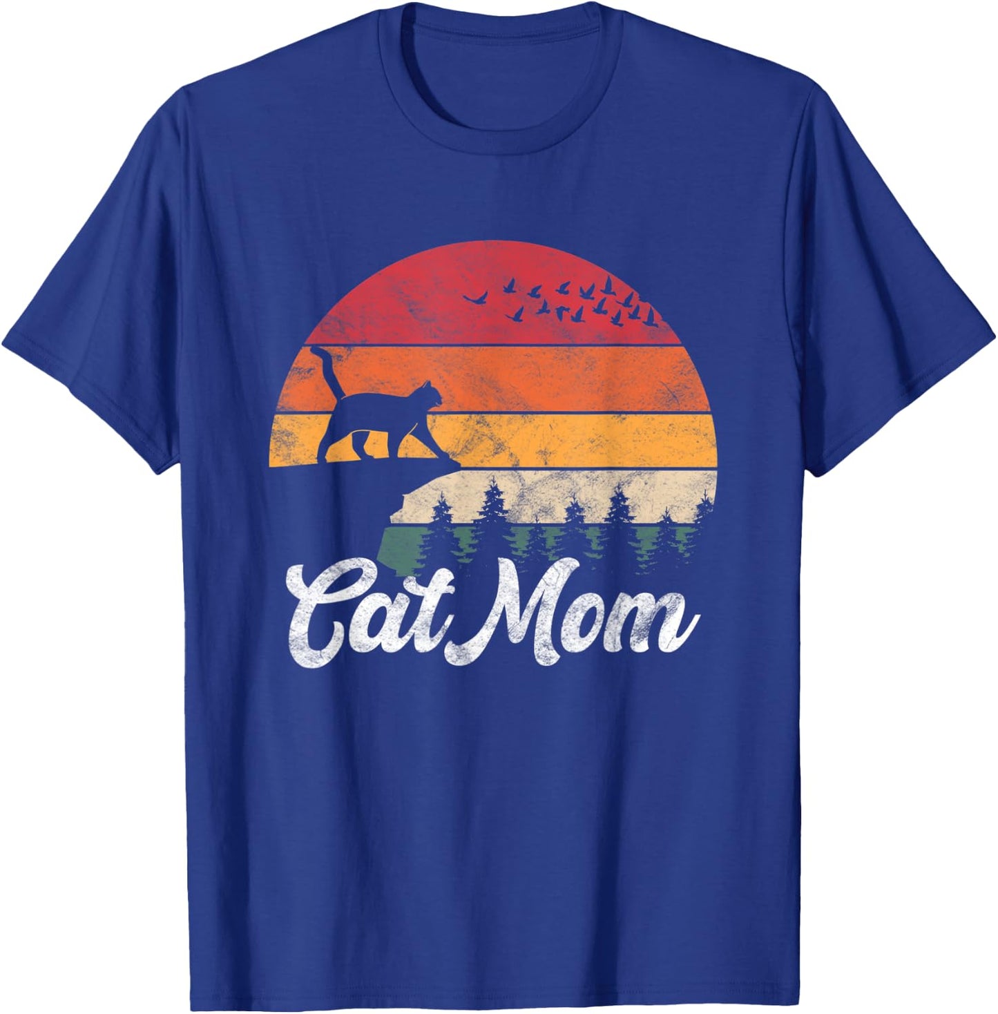Cat Mom Retro Cat Lover Mom T-Shirt - T-Shirt | Royal