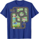 Cool Play Mat Race Car Track On Dad Shirt with Dinosaurs T-Shirt - T-Shirt | Royal