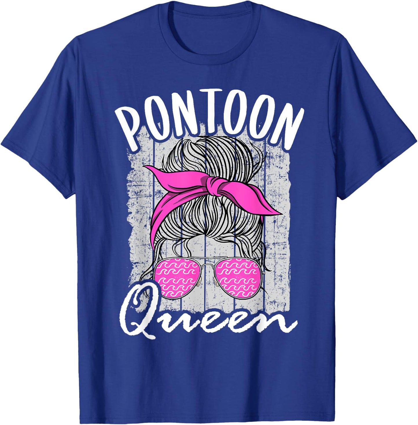 Pontoon Queen Lake Life Matching Family Vacation Boating T-Shirt - T-Shirt | Royal