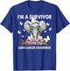 Elephant I’m a Survivor Lung Cancer Awareness T-Shirt - T-Shirt | Royal