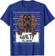 Funny Boykin Spaniel Mugshot Guilty Dog T-Shirt - T-Shirt | Royal