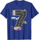 Little Pilot 7th Birthday Party 7 Seven Year Old Airplane T-Shirt - T-Shirt | Royal