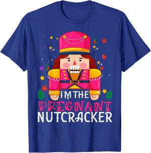 Pregnant Nutcracker Matching Family Group Christmas Party Pj T-Shirt - T-Shirt | Royal
