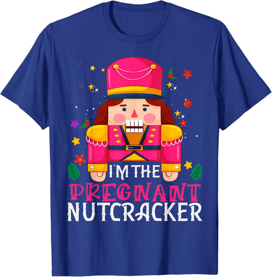 Pregnant Nutcracker Matching Family Group Christmas Party Pj T-Shirt - T-Shirt | Royal