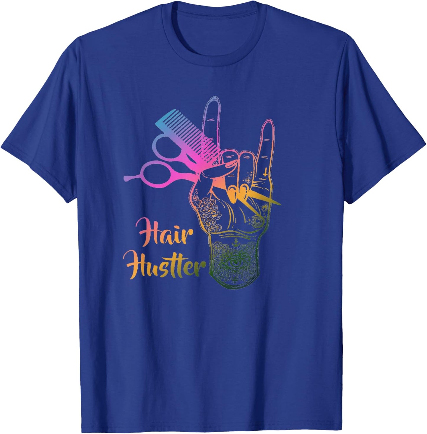 Hair Hustler Funny Hairstylist Barber Salon Stylist T-Shirt - T-Shirt | Royal