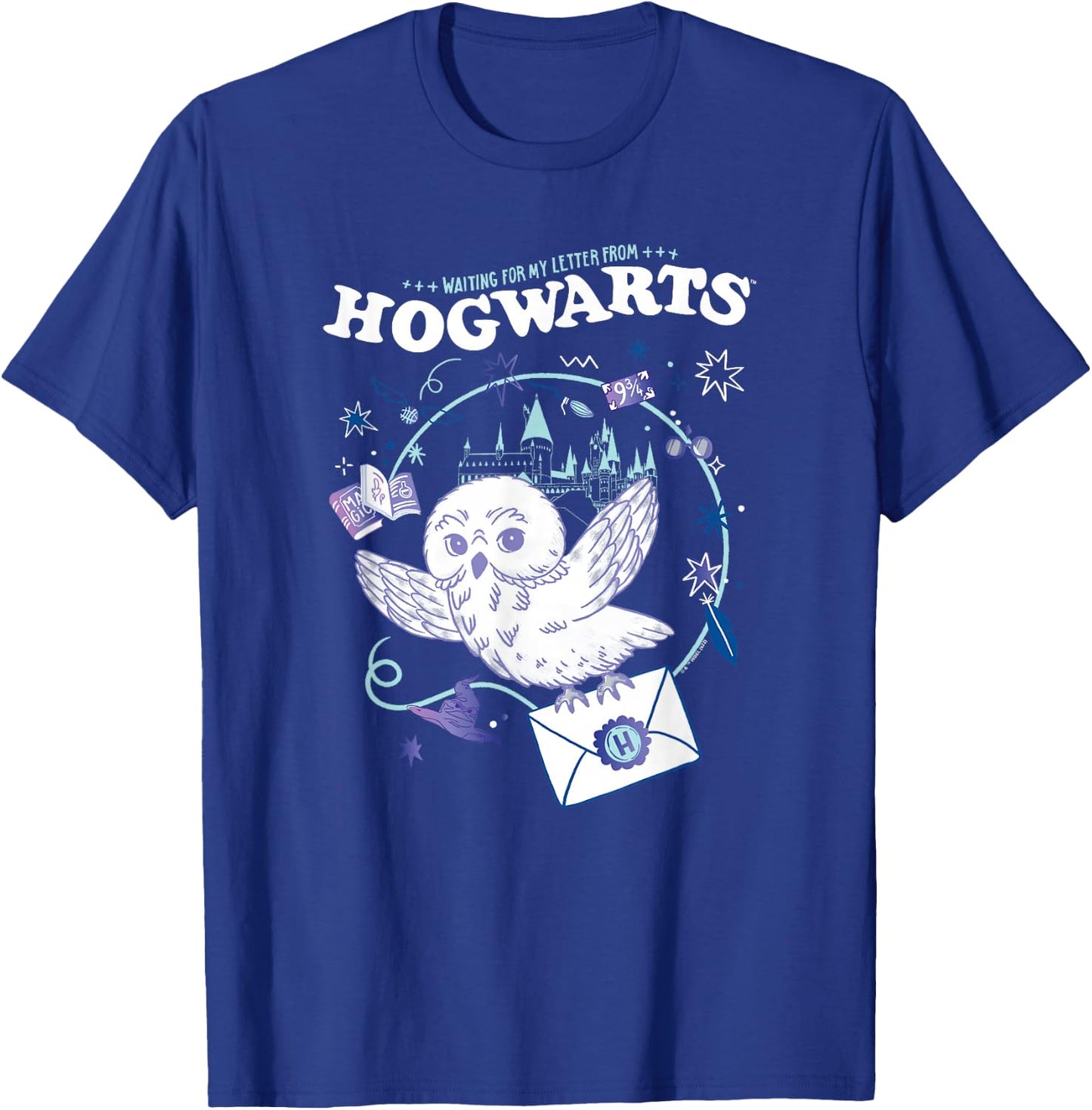 Harry Potter Deathly Hallows 2 Hogwarts Owl Messenger T-Shirt - T-Shirt | Royal