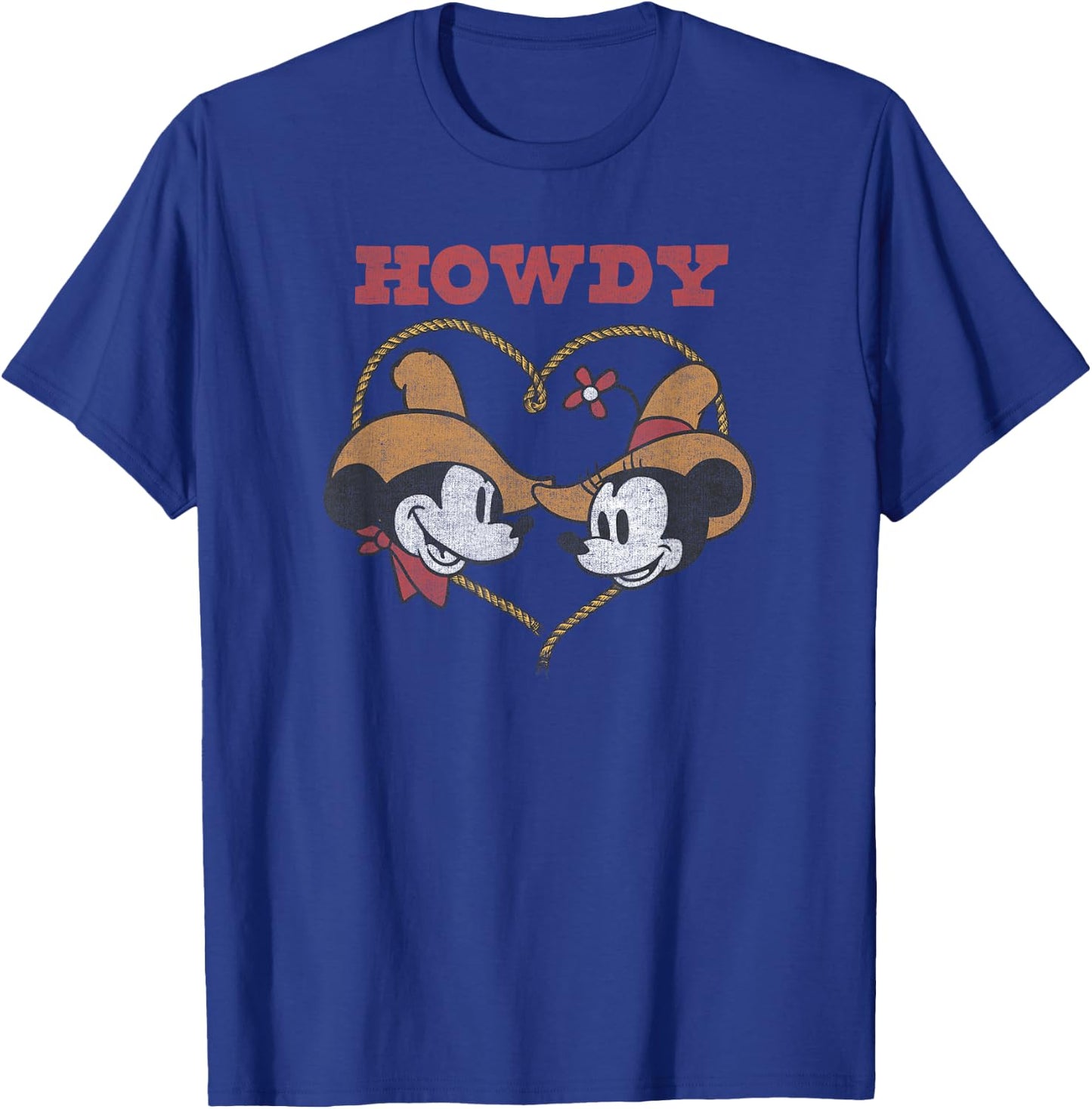Disney Mickey Classic Mickey and Minnie Howdy Heart T-Shirt - T-Shirt | Royal