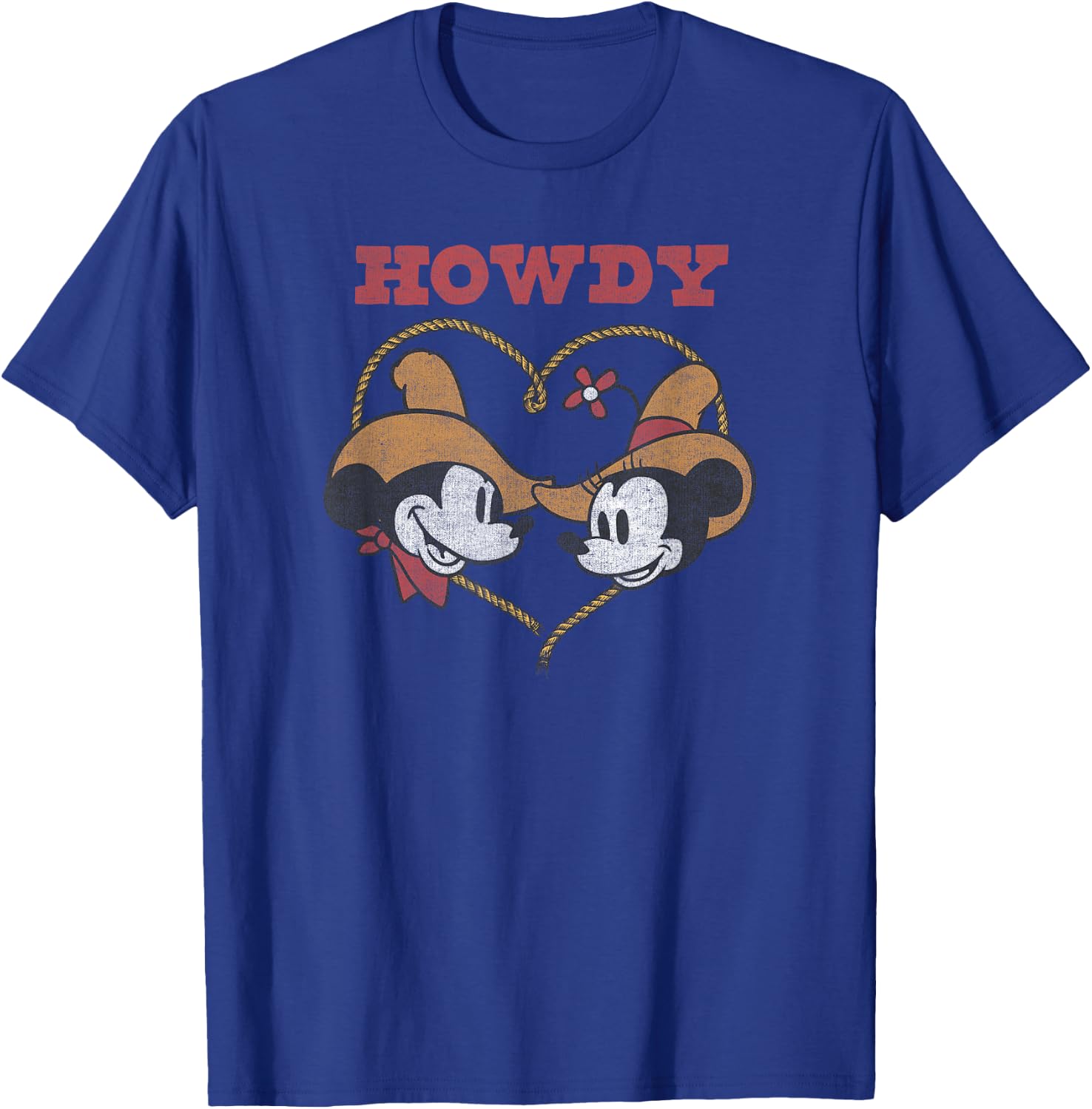 Disney Mickey Classic Mickey and Minnie Howdy Heart T-Shirt - T-Shirt | Royal