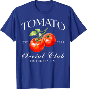 Tomato Season Social Club Gardening Vegetables Farmer T-Shirt - T-Shirt | Royal