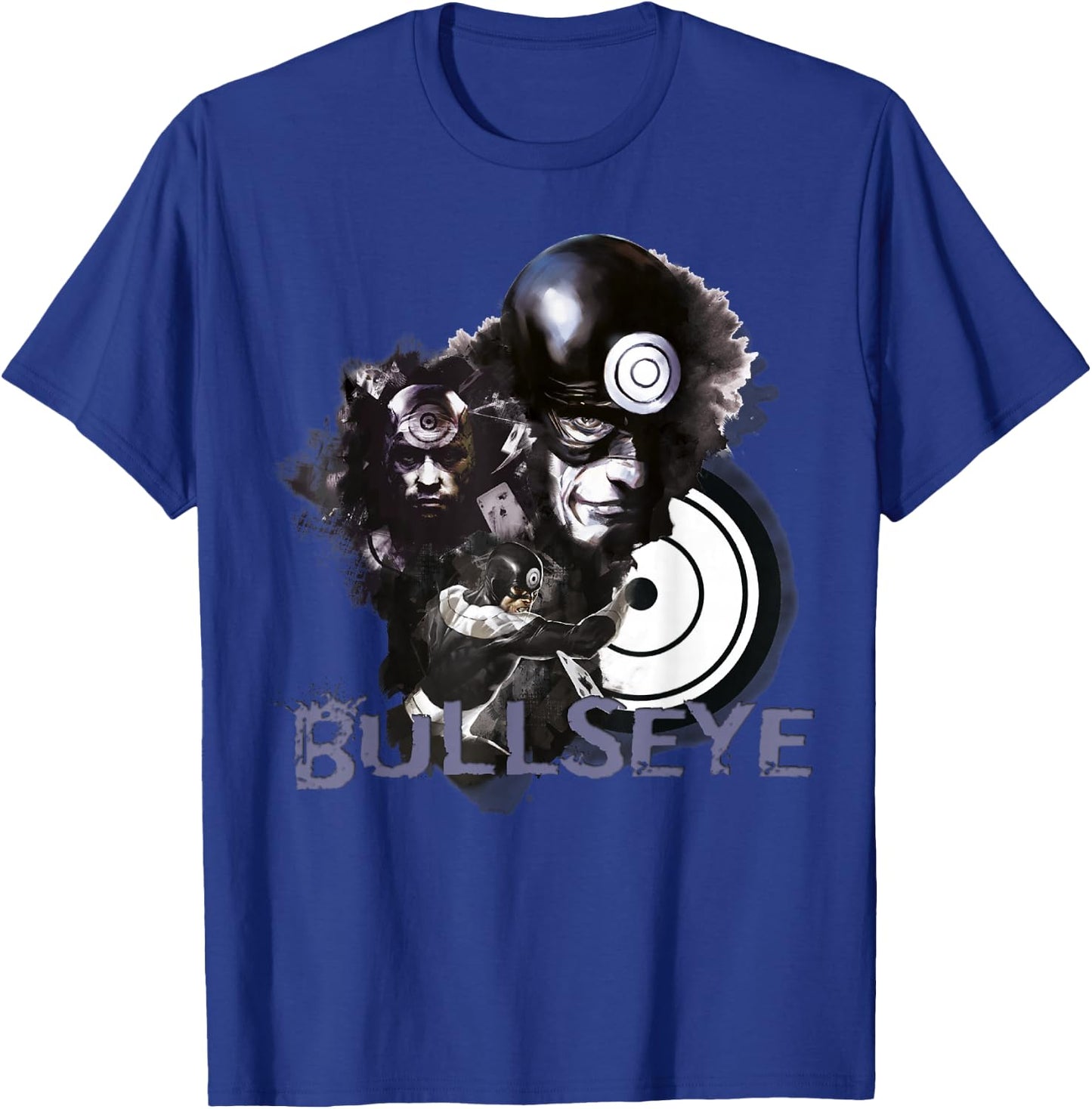 Marvel Retro Bullseye Collage Action Portrait T-Shirt - T-Shirt | Royal