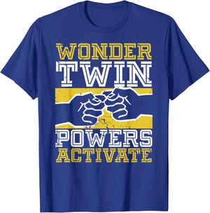 Wonder Twin Power Activated Design, Sibling Design T-Shirt - T-Shirt | Royal