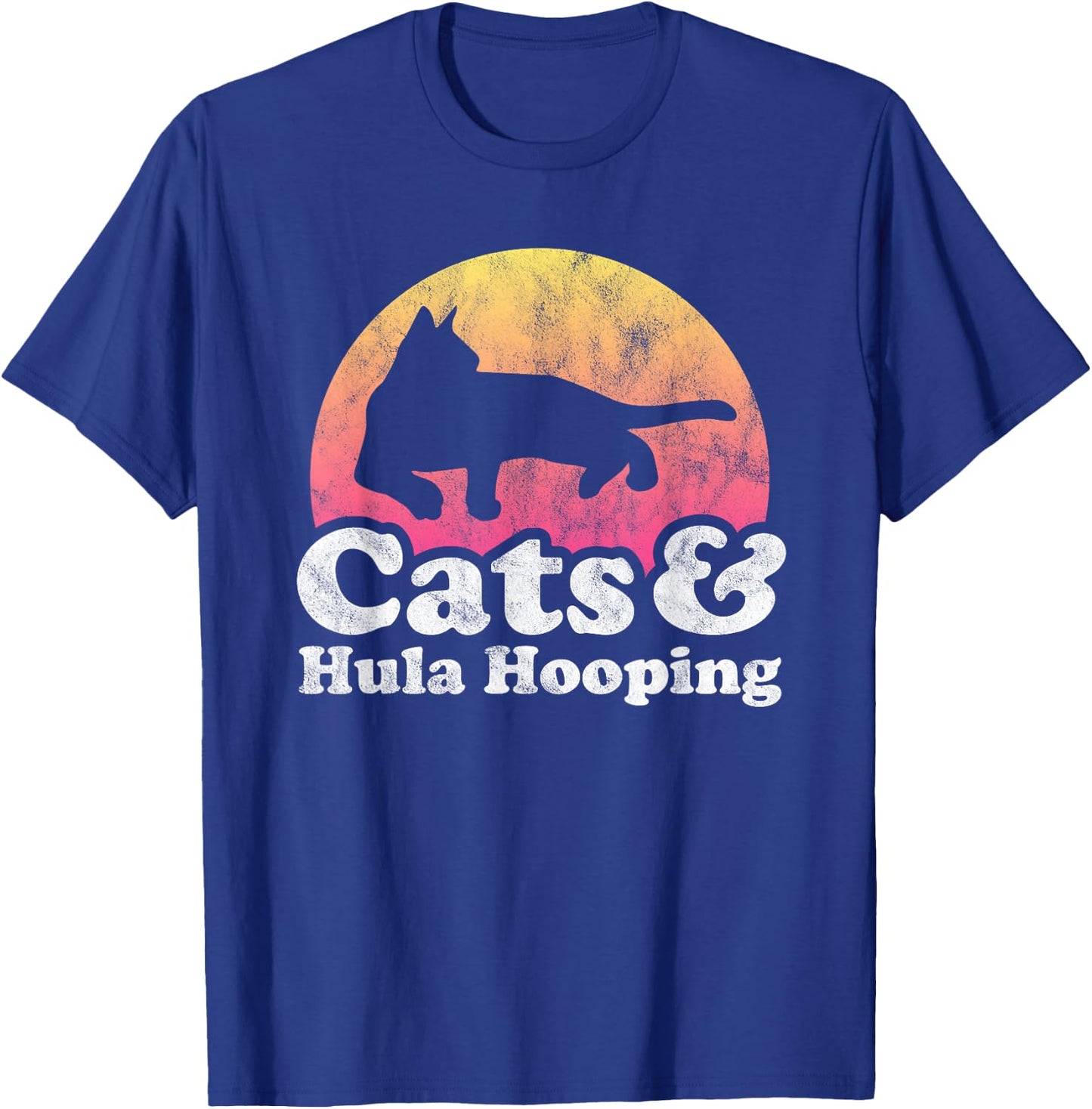 Cats and Hula Hooping Men's or Women's Cat and Hula Hoop T-Shirt - T-Shirt | Royal