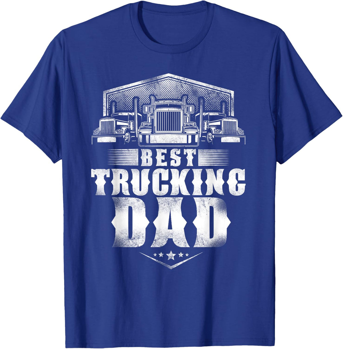 Trucker Truck Driver Dad Father Vintage Best Trucking Dad T-Shirt - T-Shirt | Royal