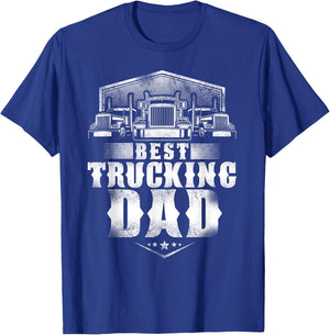 Trucker Truck Driver Dad Father Vintage Best Trucking Dad T-Shirt - T-Shirt | Royal