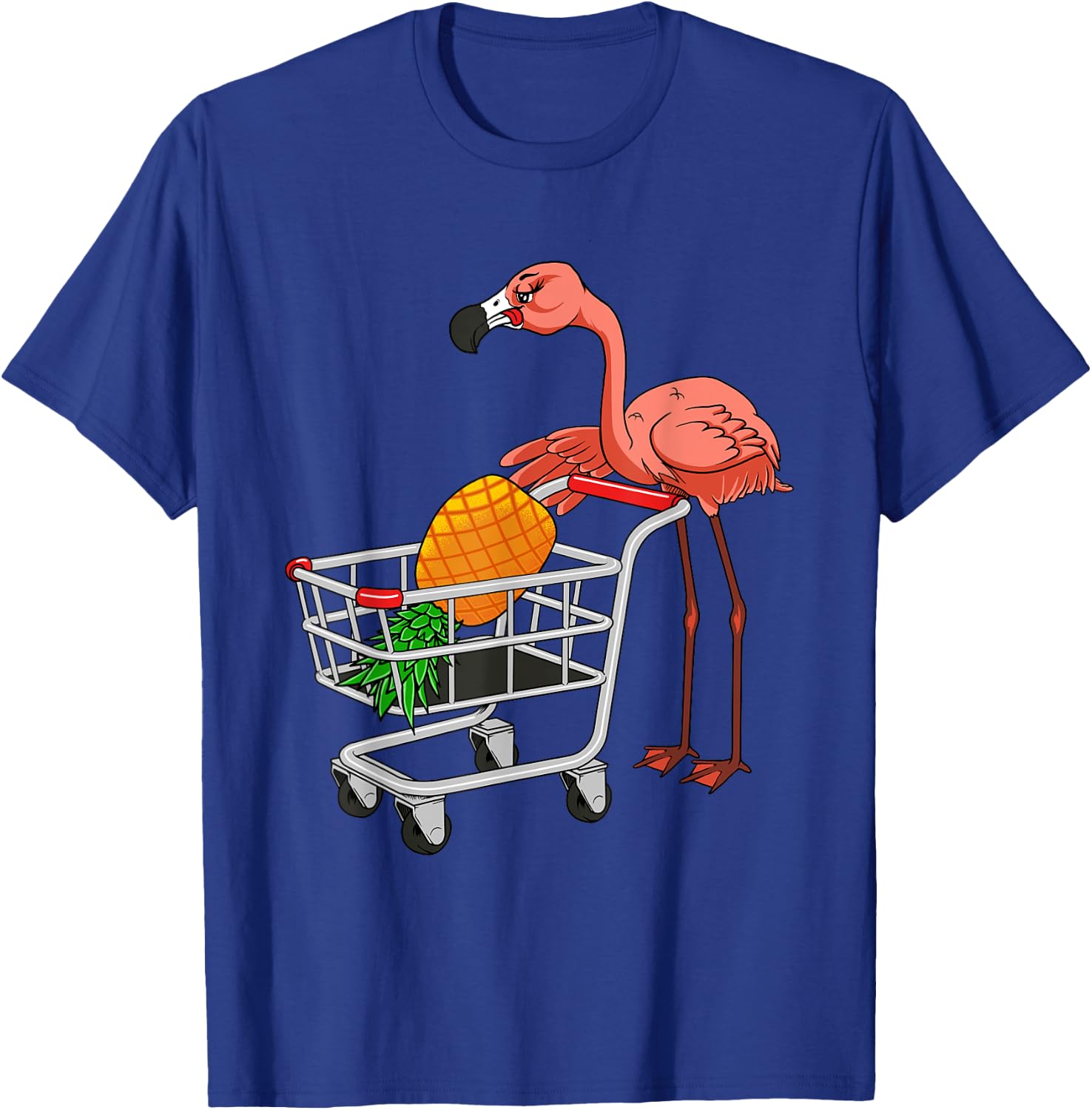 Swinging Flamingo With Shopping Cart And Swinger Pineapple T-Shirt - T-Shirt | Royal
