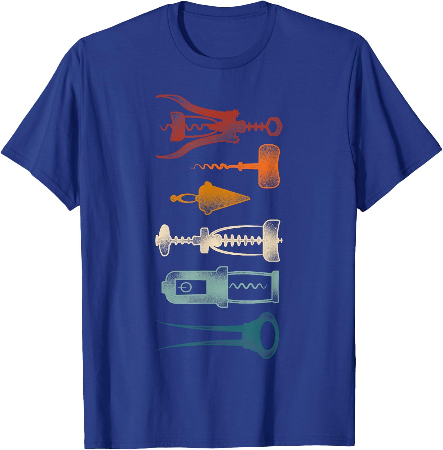Sommelier Wine Drinking Tasting Retro Corkscrew Wine Opener T-Shirt - T-Shirt | Royal