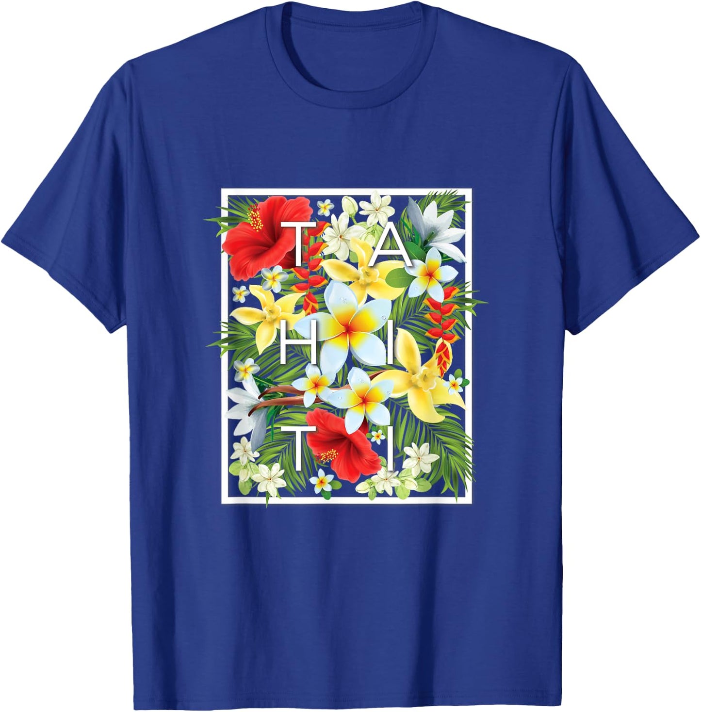 Flowers of Tahiti Word Art - Tahitian Souvenir T-Shirt - T-Shirt | Royal