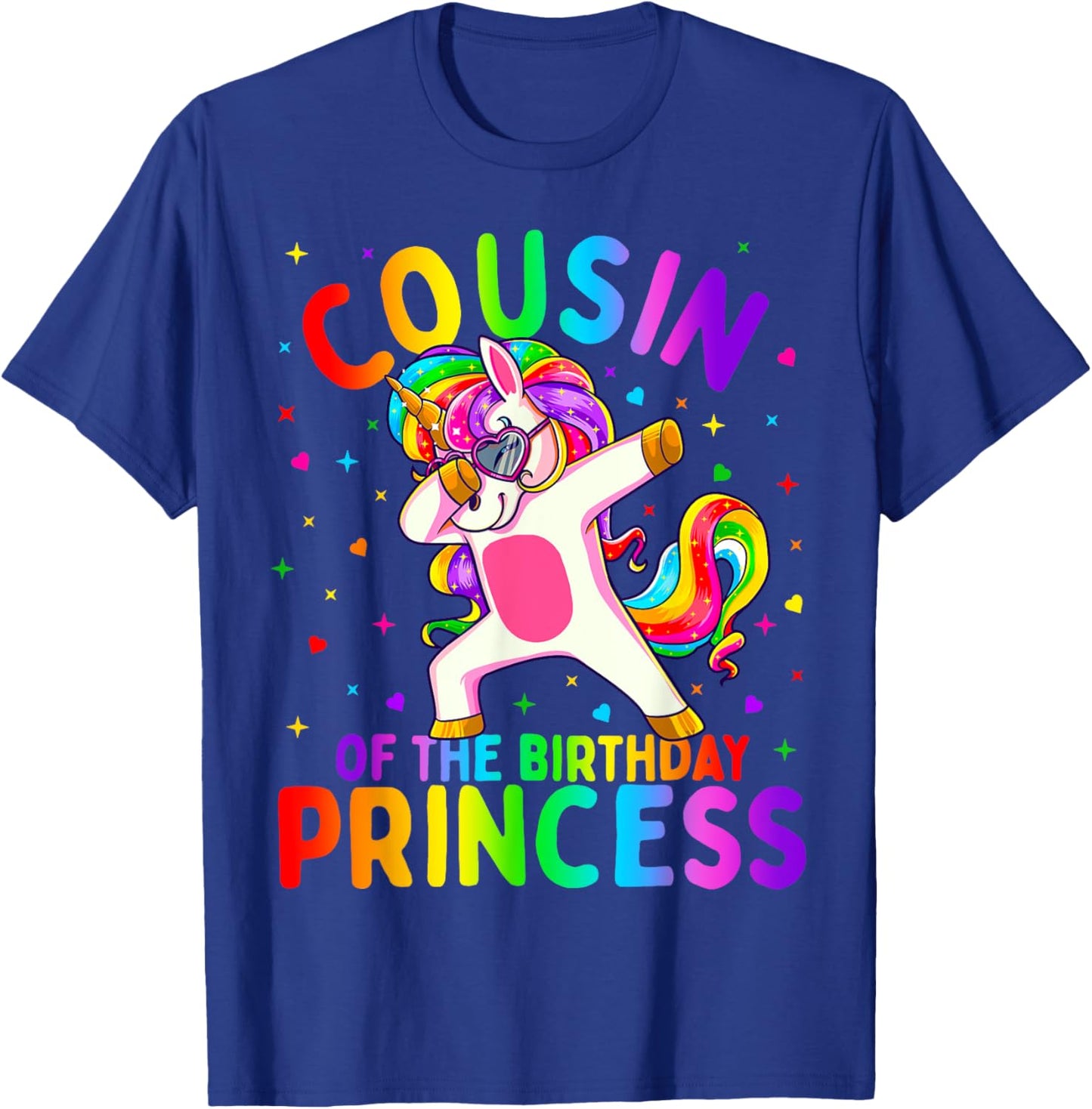 Cousin of the Birthday Princess Girl Dabbing Unicorn T-Shirt - T-Shirt | Royal