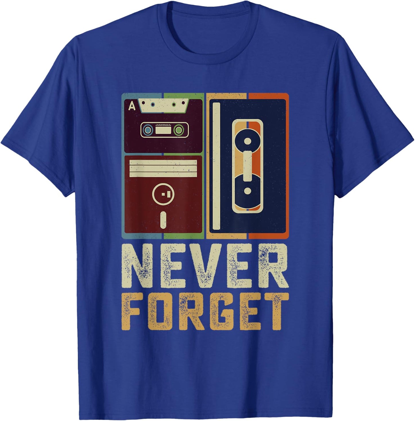 Never Forget Retro Vintage Cool 80s 90s Funny Geeky Nerdy T-Shirt - T-Shirt | Royal