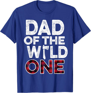Dad Of The Wild One Lumberjack First Birthday Baby Shower T-Shirt - T-Shirt | Royal