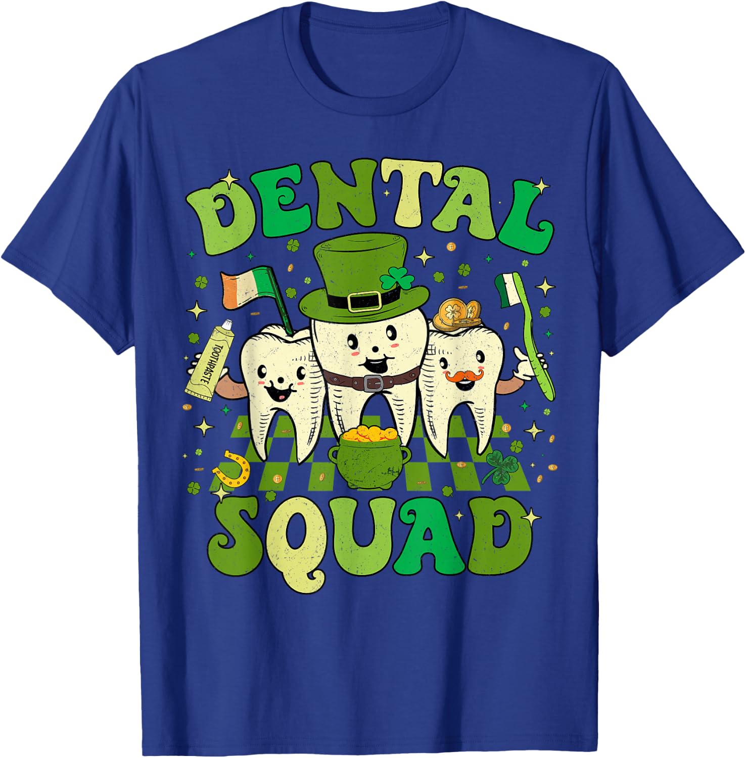 St Patrick Day Dental Squad Saint Paddys Teeth Irish Dentist T-Shirt - T-Shirt | Royal