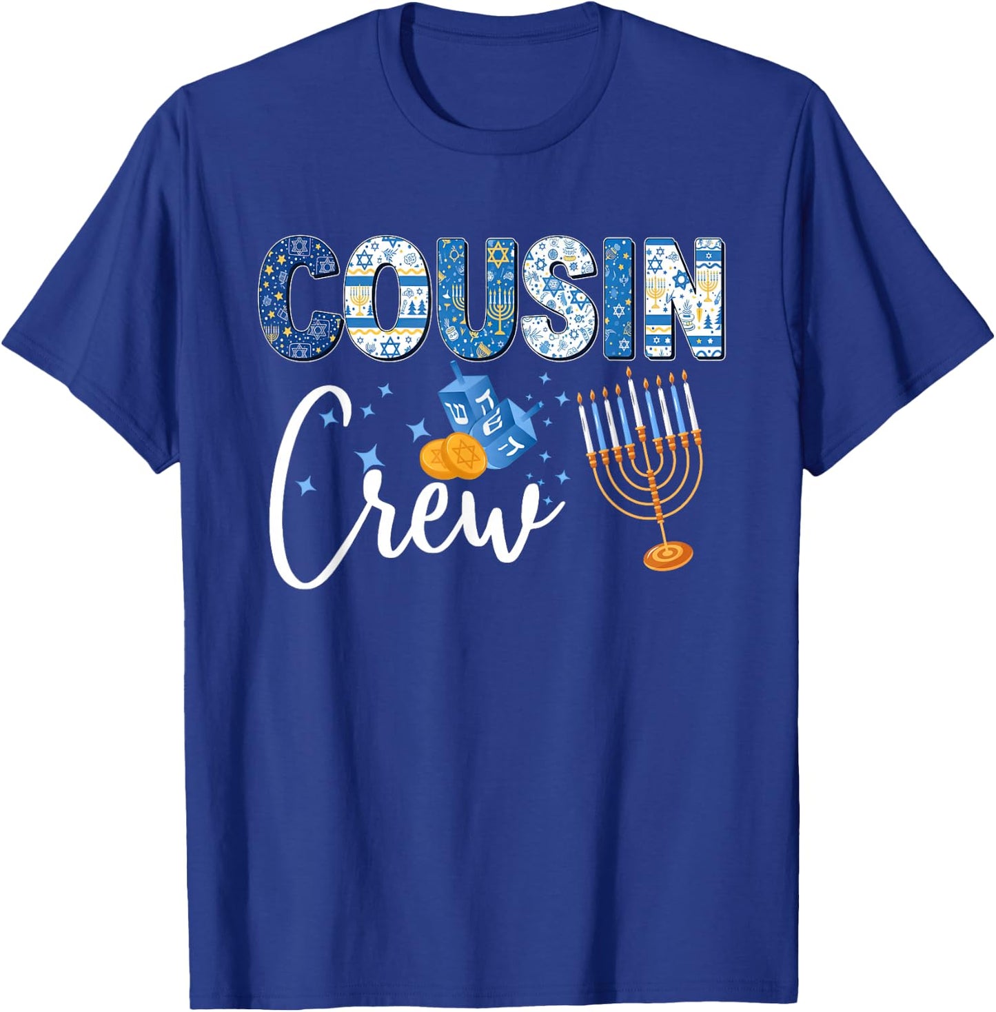 Hanukkah Cousin Crew Matching Family Christmas Pajamas Kids T-Shirt - T-Shirt | Royal