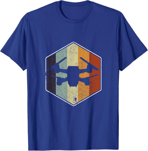 Vintage Quadcopter FPV RPV Drone Racer Pilot T-Shirt - T-Shirt | Royal