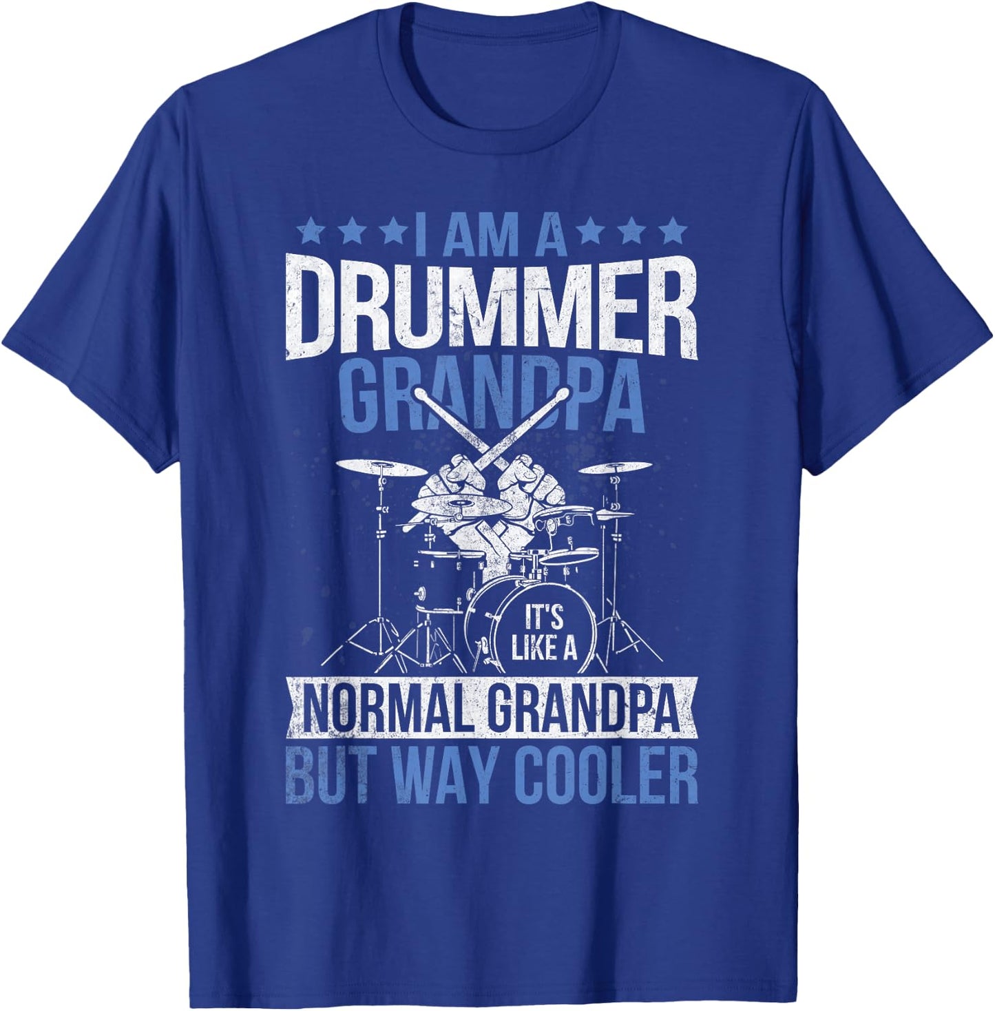 Drummer Grandpa Drum Enthusiast Grandfather Novelty T-Shirt - T-Shirt | Royal