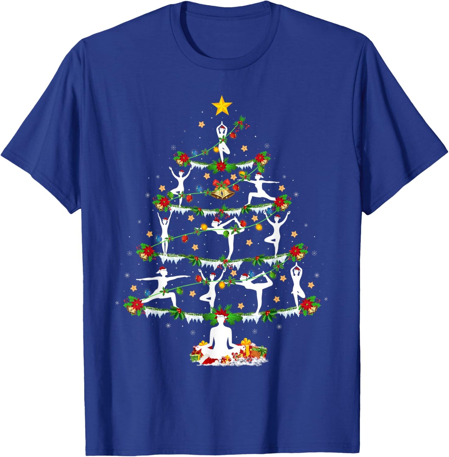 Yoga Lover Xmas Lighting Yoga Christmas Tree T-Shirt - T-Shirt | Royal