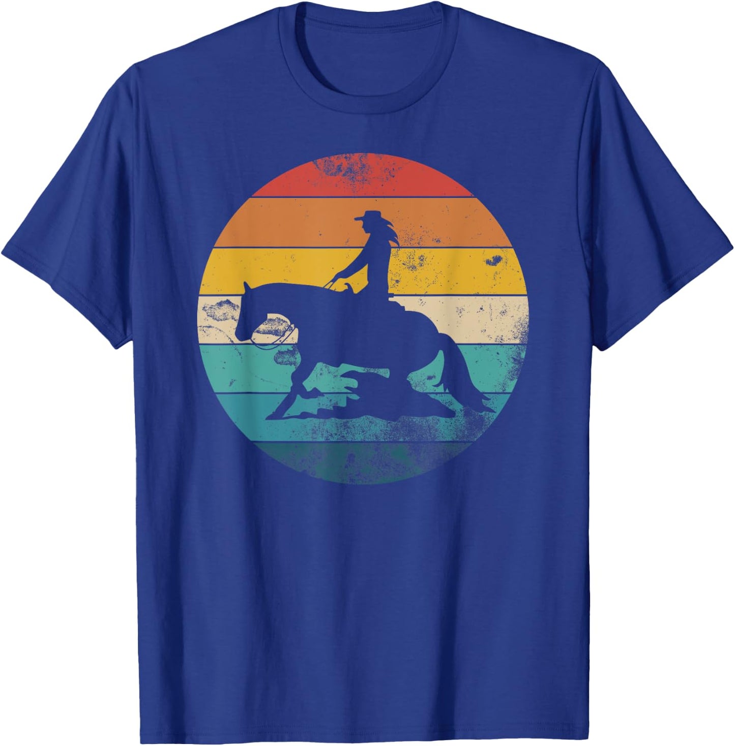 Western Rider Reining Quarter Horse Sliding Stop T-Shirt - T-Shirt | Royal