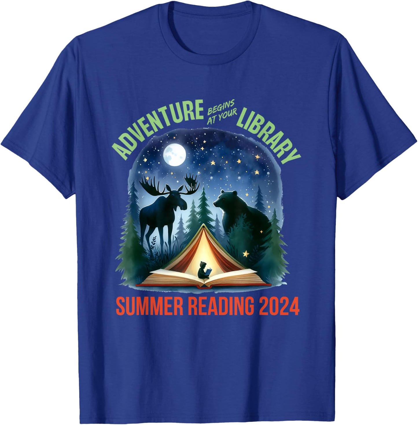 Summer Reading Program 2024 Adventure Begins At Your Library T-Shirt - T-Shirt | Royal